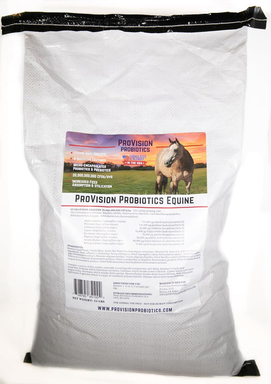 Digestive Aid for Horses - 25lb Bag (400 Servings @ 48¢/Serv) - Probiotics, Prebiotics, and Digestive Enzymes for Gut Health, Nutrient Absorbtion & Performance. Value Pk