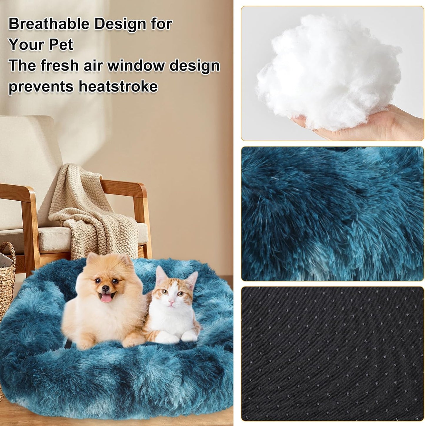 Dog Car Seat, Pet Travel Bed with Soft Removable Cushion, Safe Comfortable Washable Car Seat for Pets, Easy to Install in All Vehicles, Royal Blue