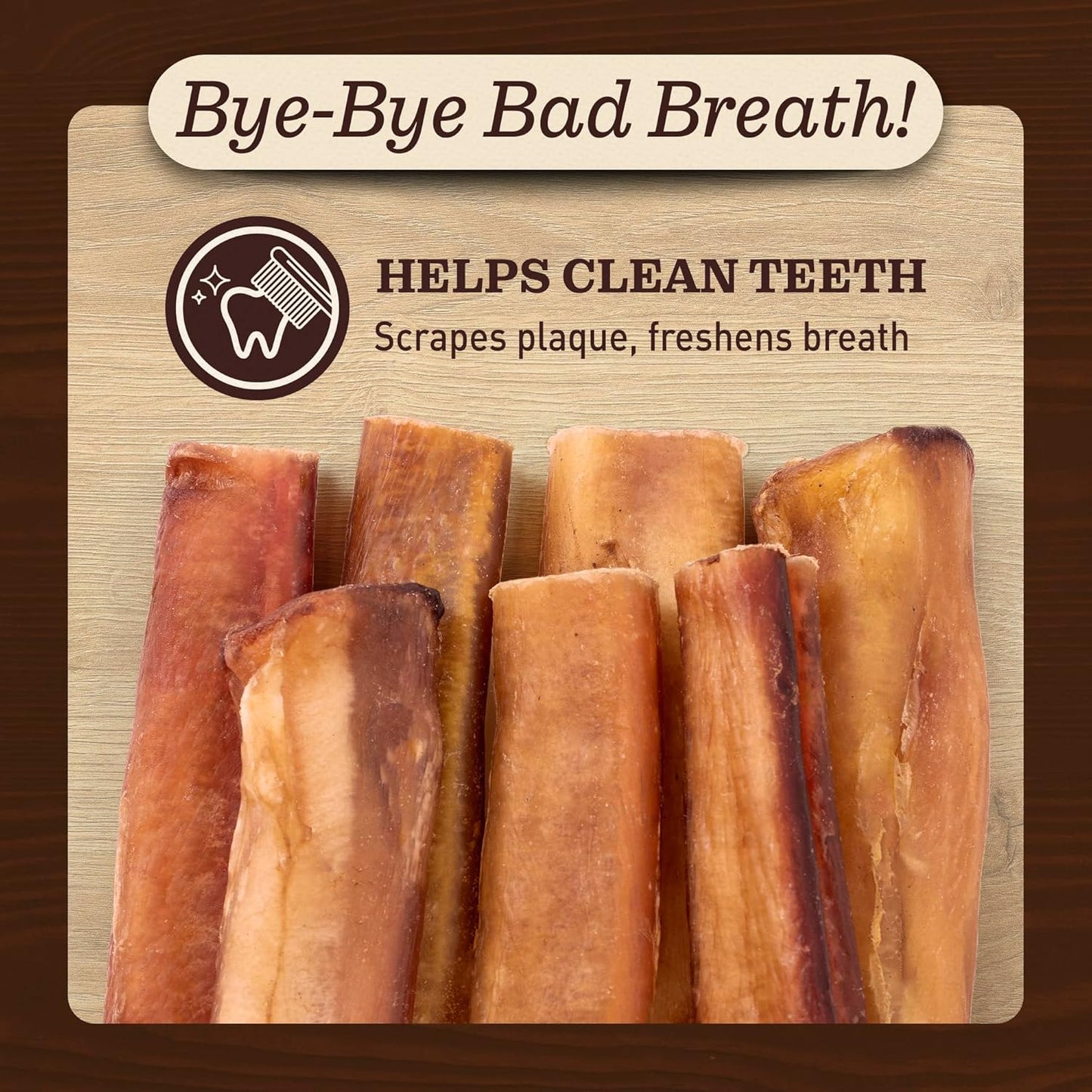 Pet Odor-Free Extra-Thick Jumbo Bully Sticks for Large Dogs (12", 5 Pack) – All-Natural, Long-Lasting Dog Chews Made from 100% Grass-Fed Beef, High-Protein & Grain-Free.