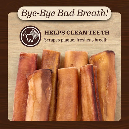 Pet Odor-Free Extra-Thick Jumbo Bully Sticks for Large Dogs (12", 5 Pack) – All-Natural, Long-Lasting Dog Chews Made from 100% Grass-Fed Beef, High-Protein & Grain-Free.