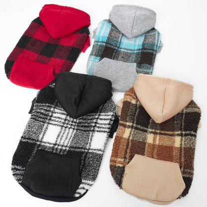 PUPTECK Dog Hoodie Puppy Sweatshirt Warm Dog Sweater Winter Clothes Cold Weather Coats for Small Medium Large Dogs, Blue, S/M