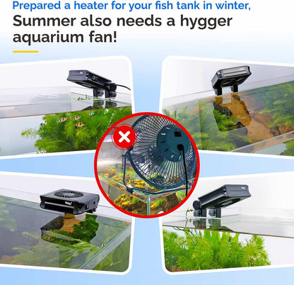 hygger Aquarium Chillers Fan, Quiet Fish Tank Cooling Fan Equipment with Adjustable Speed Controller, Suitable for Freshwater Saltwater Tanks(3-Fan Head)