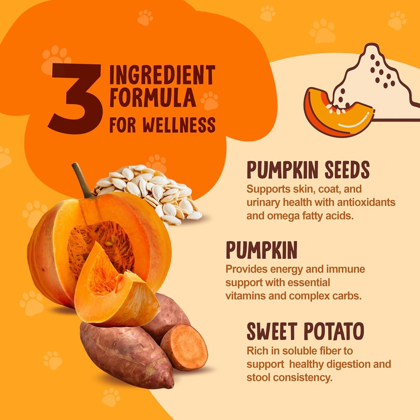 The Daily Goods Pumpkin Powder & Sweet Potato Chips for Dogs – 100% Natural High Fiber Digestive Support & Immune Health Balance Snack & Supplement, Designed for All Breeds – Grain-Free,Hypoallergenic