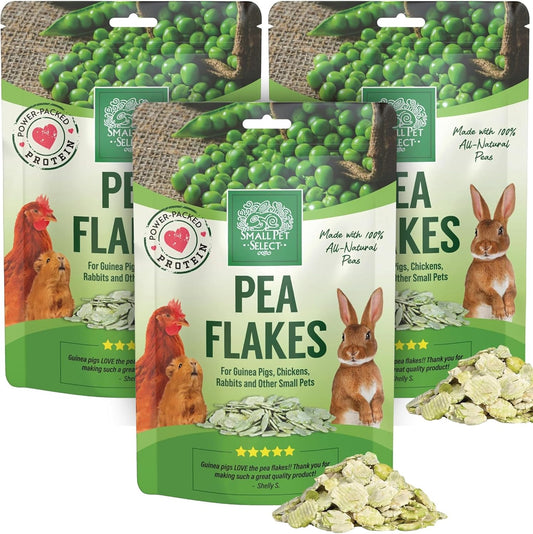 Small Pet Select - Pea Flakes, Treats for Rabbit Bunny, Guinea Pig, Chickens, Bunny, Hamster, and Other Small Pets, 3 lb (Three Pack, 1lb)
