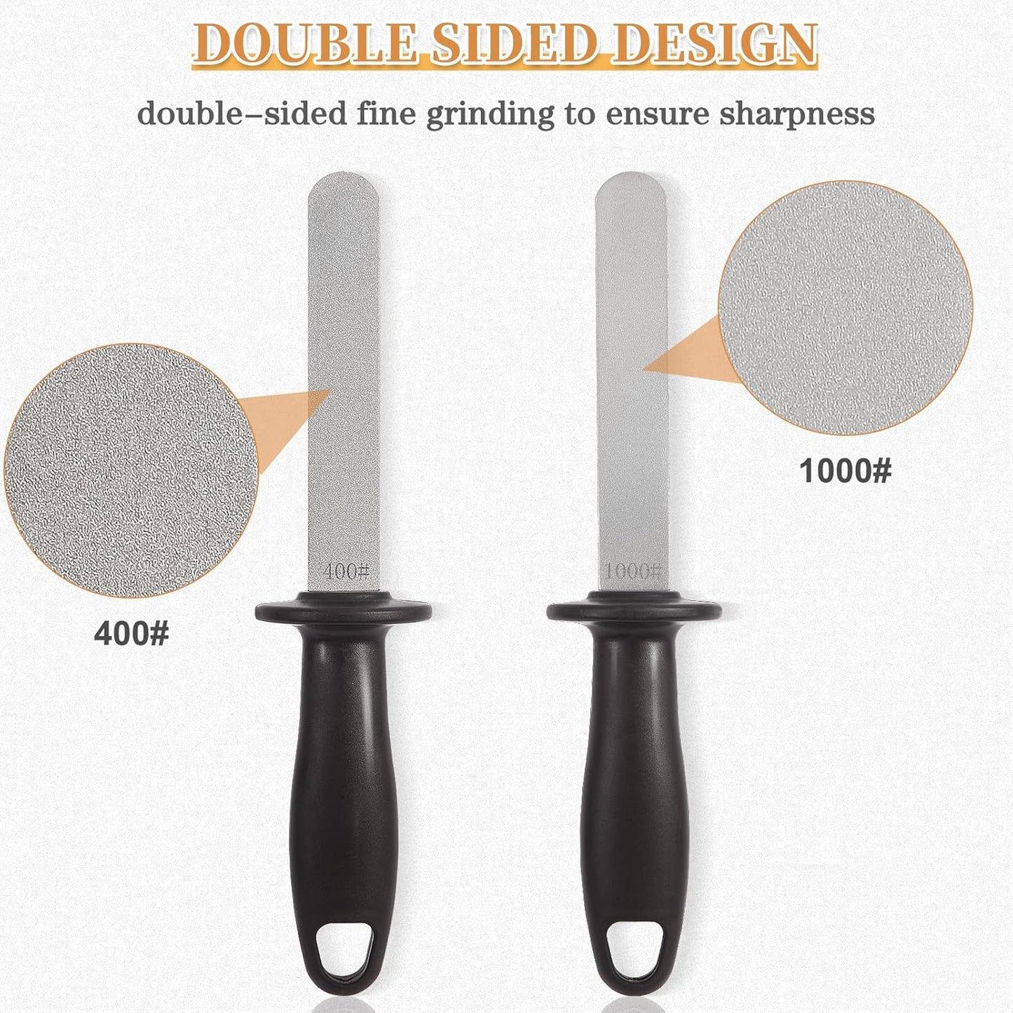 Hoof Knife with Sharpener,Farrier Tool Kit,Double Edged Hoof Trimming Knife with Wooden Handle, High-Carbon Steel Blade Hoof Knife for Horses