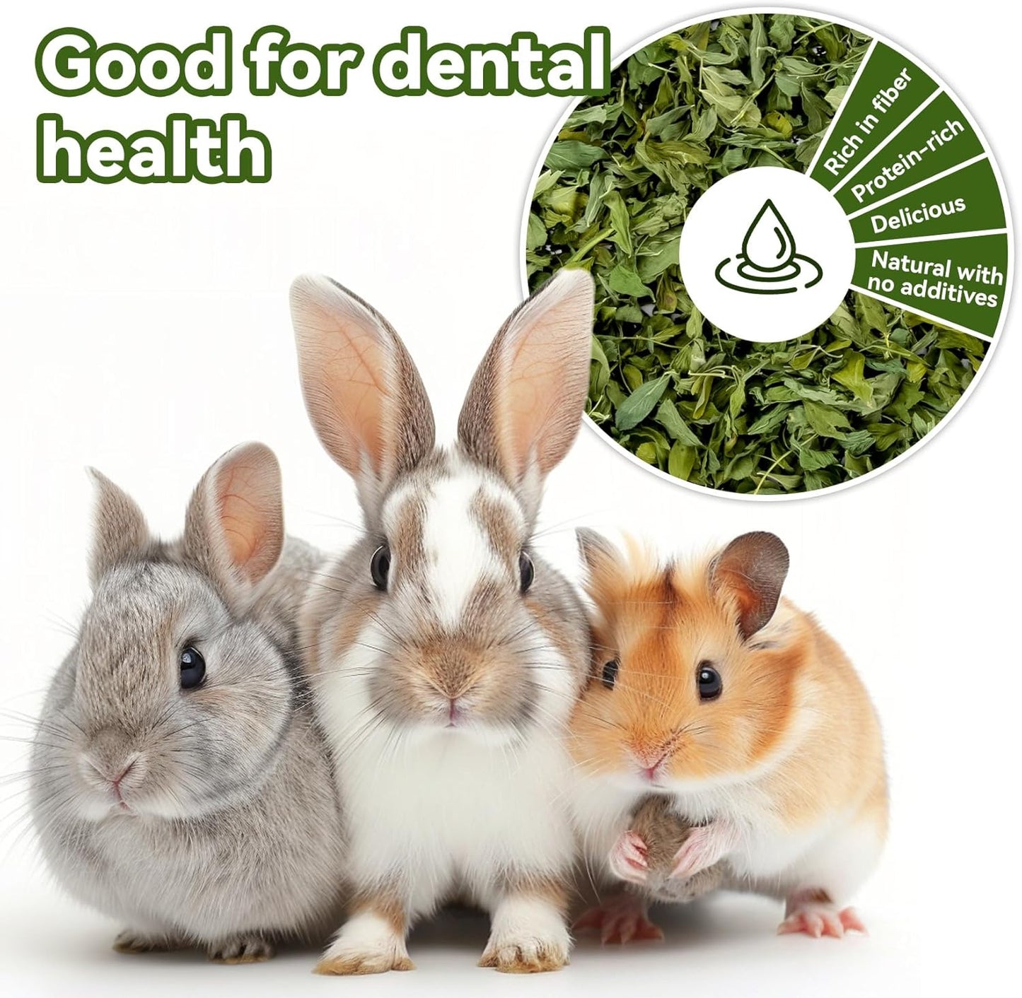 MAQIHAN Natural Alfalfa Hay for Rabbits - Dried Organic Chinchilla Guinea Pig Tender Hay for Young, Pregnant or Nursing Small Pets for Rabbit Food for Small Animals 7.58 oz