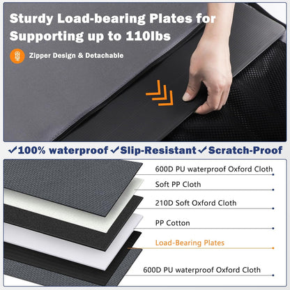 MIXJOY Dog Car Seat for Large Medium Dogs, Back Seat Extender for Pets, Waterproof Pet Carseat for Medium Sized Dog, Hammock for Pet, with Storage Pocket for Cars/SUV/Truck(L-28 * 22 * 20.5in)