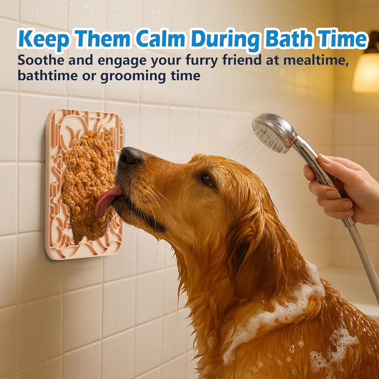 Lick Mat for Dogs & Cats,Dog Lick Mat with Suction Cups for Anxiety Relief, Slow Feeder Dog Licking mat, Puppy Lick mat for Bath Time, Grooming & Training 2 Pack