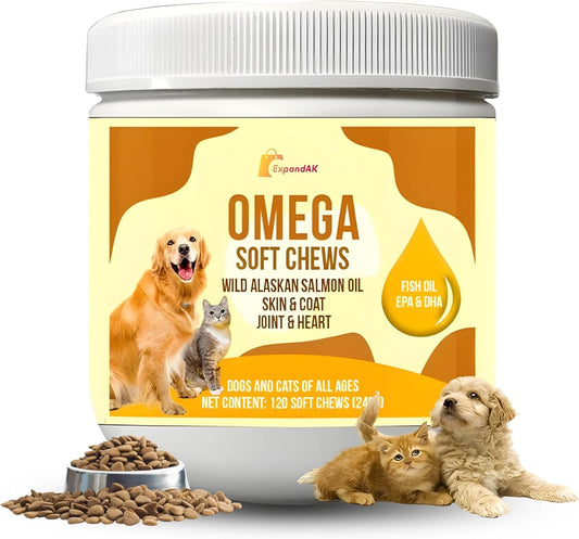 10-in-1 Multivitamin for Dogs – Glucosamine, Chondroitin, Probiotics & Omega 3 Fish Oil – Dog Supplement for Joints, Skin, Coat, Heart & Immune Support – Peanut Butter Flavor – 120 Soft Chews