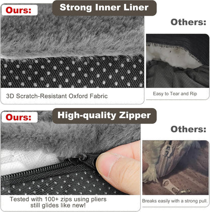 Cat Couch Bed - Cat Bed for Indoor Cats, Calming Pet Sofa Puppy Sleeping Bed with Removable Washable Cover, Cute Dog Couch and Kitty Lounge Chair for 20lbs Cats & Small Dogs(Light Grey)