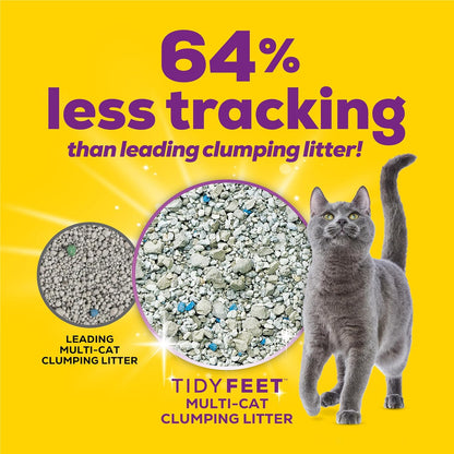 Purina Tidy Cats Tidy Feet Clumping Low Tracking Cat Litter With Odor Control – Clean Linen Scent - 22 lb. Box