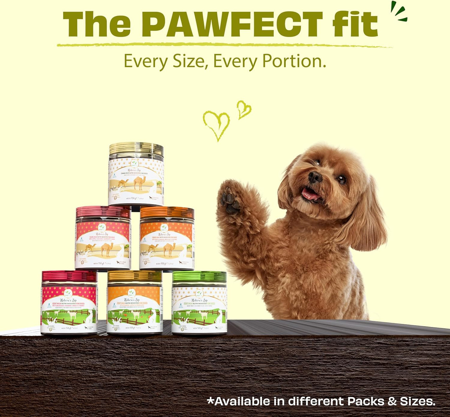 Pawfect Nature's Sip 100% Natural Goat Milk Powder for Dogs & Puppies| Easily Digestible| Source of Vitamins, Minerals, Probiotics| Healthy Topper| Hydration Support| 24 Scoops| (120g/4.23oz)