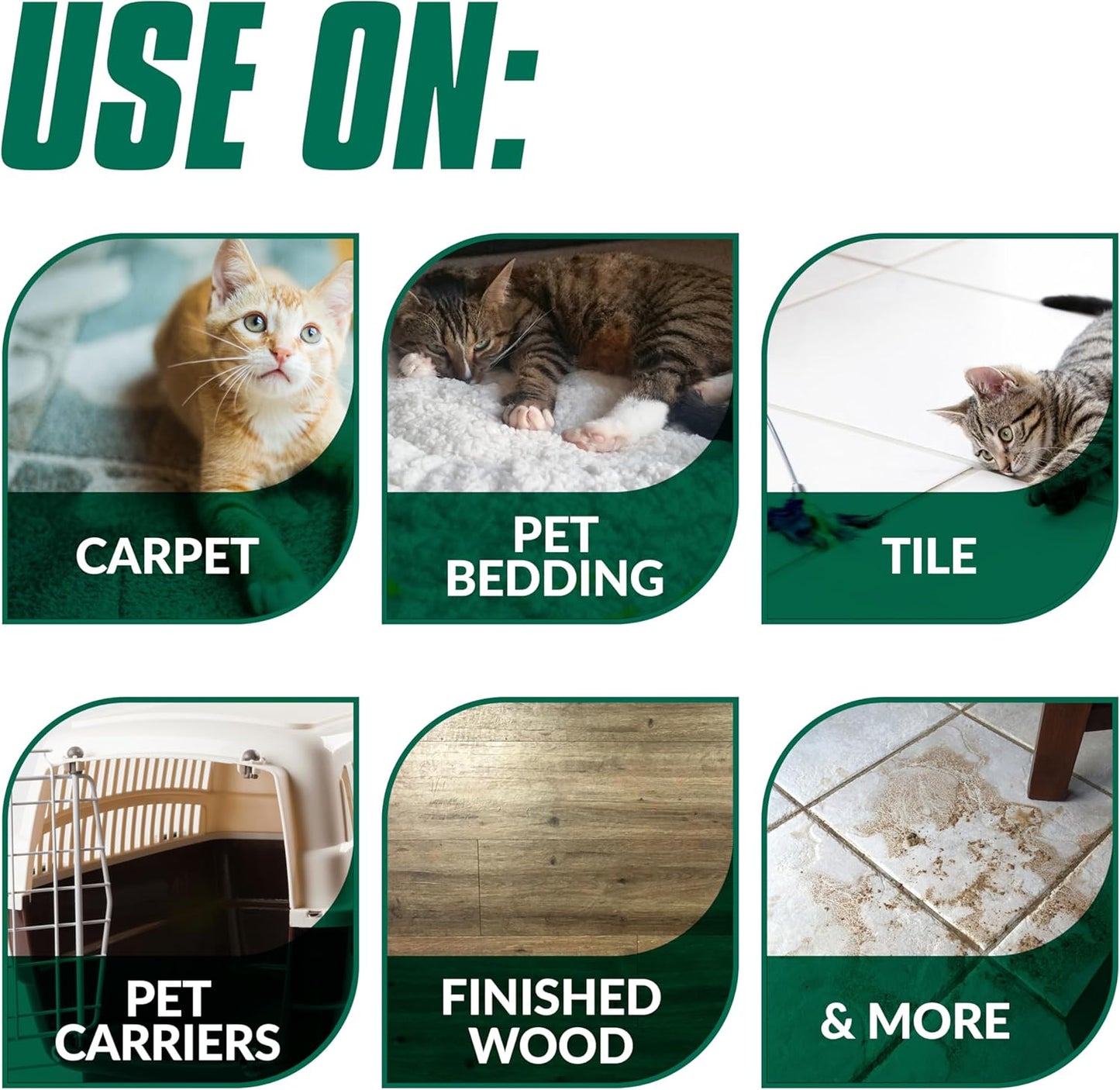 Cat Stain & Odor Remover - Enzyme Cleaner for Cat Urine, Feces, Blood, Vomit - 32oz