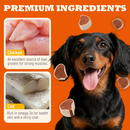 14.1 oz Chicken Sushi Rolls Soft Dog Treats Chewy Dog Training Treats with Cod Skin High Protein Dog Snacks for All Dogs