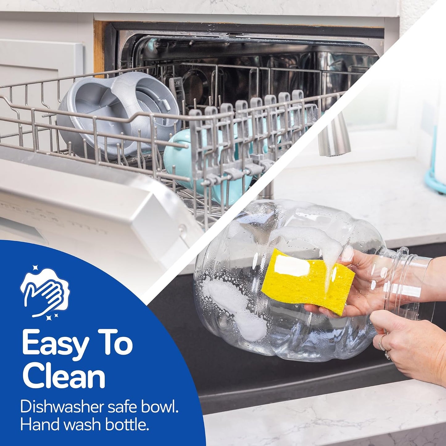 Petmate Replendish Gravity Waterer with Microban for Cats and Dogs, 1 Gallon,Blue, Made in USA