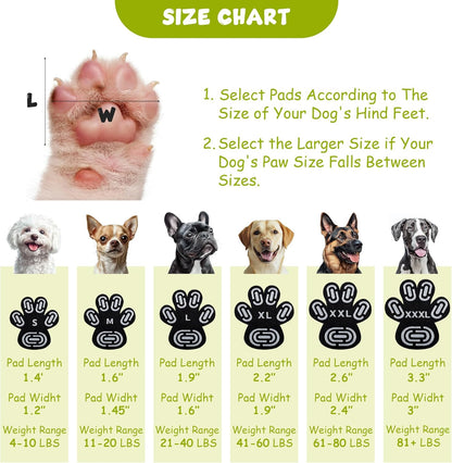 Dapaw Dog Paw Protector Pads, Anti-Slip Paw Grip for Senior & Injured Dogs on Hardwood & Tile Floors, Paw Stickers for Hot Pavement with Strong Traction (5 Sets, 20 Pcs) XXXL