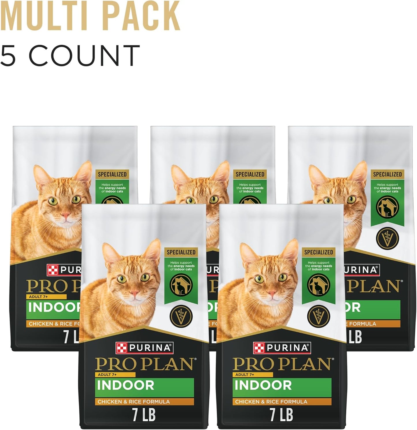 Purina Pro Plan Adult 7 Plus Indoor Chicken and Rice Formula High Protein Cat Food - 7 lb. Bag