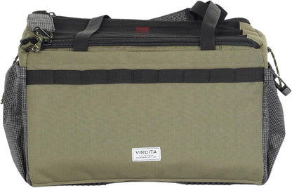 Vincita Caddy Pet Basket for Brompton Bike – Comfortable and Secure Carrier with Aluminum Frame, mesh Cover, Adjustable Strap, and Side Pockets. Compatible with Brompton Front Carrier Block. (Green)