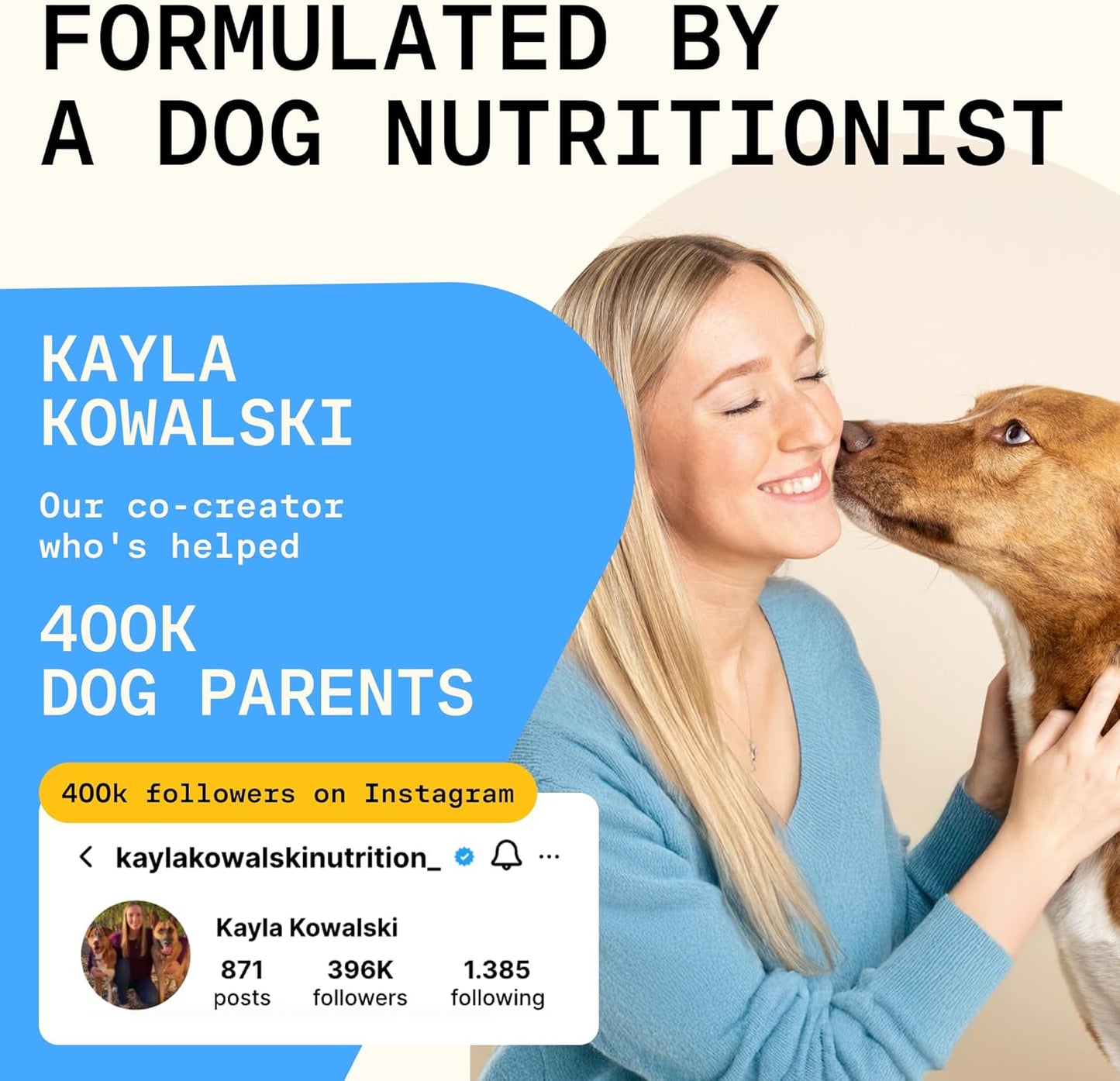 8-in-1 Dog Multivitamin – 100% Natural Supplement Powder with Colostrum for Healthy Skin, Joints & Energy – Crafted by Dog Nutritionist Kayla Kowalski, Made in USA – 30 Scoops