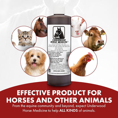 Underwood Topical Horse Care Wound Spray - 16oz Refill Horse Wound Care Horse Essentials for Quick Healing of Cuts – Horse First Aid Kit & Wound Care for Dogs – Equine First Aid Kit & Dog Wound Heal
