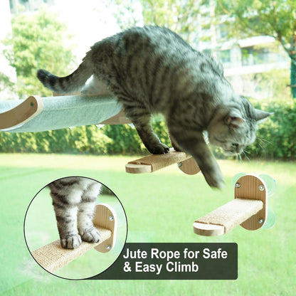 Cat Window Perch, Cozy Cat Window Hammock for Indoor Cats with 2 Pack of Sisal Window Shelf - for Sunbathing, Napping & Overlooking