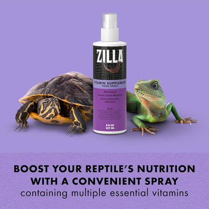 Zilla Vitamin Supplement Food Spray, with Carotene, Spray-on Multivitamin Supplement for Reptiles
