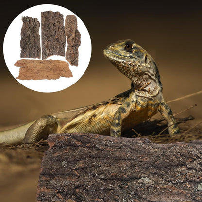 4pcs Cork Bark for Reptiles, Climbing Bark for Reptiles, Terrarium Decorations, Turtle Platform, Natural Wood