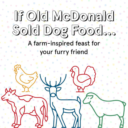 TRMC Mixed Meat E-I-E-I-O Air Dried Dog Food w/Real Beef, Lamb, Turkey, Chiken & Venison (Free from Fish) - 2lbs of Grain-Free, High-Protein, Real Meat Dog Food for Dogs of Any Age & Size