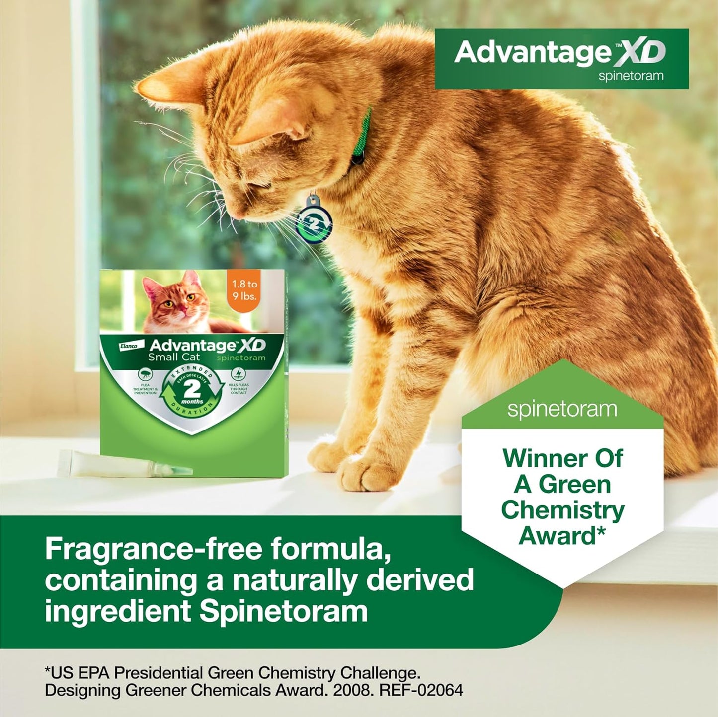 Advantage XD Small Cat Flea Prevention & Treatment For Cats 1.8-9lbs. | 2-Topical Doses, 2-Months of Protection Per Dose