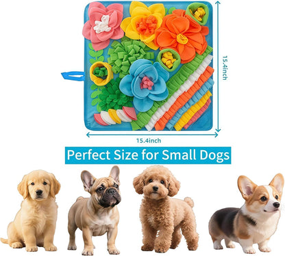Small Snuffle Mat for Dogs - Dog Food Mat for Mental Stimulation, Stress Relief and Training - Snuffle Mats Non-Slip Encourages Natural Foraging for Small Medium Dog, Puppy, Cat, Rabbit 15.4in
