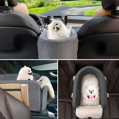 Large Console Dog Car Seat - Truck Dog Booster Seats for Big Console Vehicles Large Space for Dogs UP to 18lbs, Pretty Sturdy Pet Car Seat Designed for Pickup and Trucks