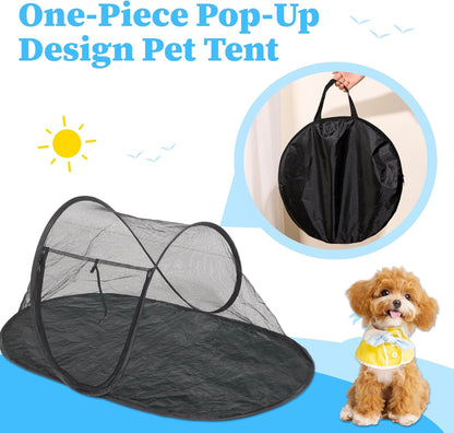 Cat Tent Outdoor, Portable Cat Mesh Tent Pet Cage, Comfy Puppy House with Carry Bag, Ideal for Hiking