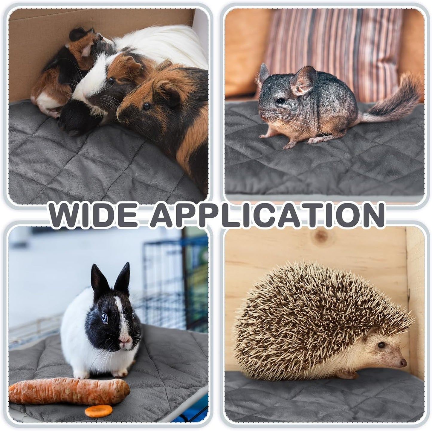 4 Pack Self Heating Cat Pad Self Warming Dog Mat Reflects Body Heat Extra Warm Thermal Pet Pad Washable Dog Cat Bed Crate Bed Mat Blanket(Gray,16 x 20 Inch)