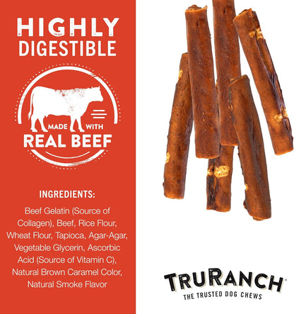 TRURANCH Collagen Rolls - 6" Collagen Rolls for Dogs - Long Lasting Healthy Joint Support Dog Treat - Rawhide Alternative - Skin & Coat Health - Made with Real Beef, 1 Bag, 4 Count