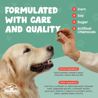 100% Natural Flea & Tick Prevention for Dogs, Chewable – Made in USA Bacon Flavor Soft Chews – Dog Flea & Tick Treatment Control – Oral Pill Repellent Alternative for All Breeds (120 Ct)