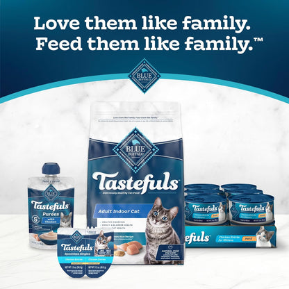 Blue Buffalo Tastefuls Flaked Wet Cat Food Variety Pack, Made with Natural Ingredients, Tuna, Chicken, Fish & Shrimp, 5.5-oz Cans (24 Count, 8 of Each)