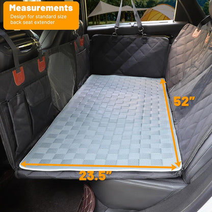 Manificent Non-Slip Pet Bed Mat for Back Seat Extender, Hair Resistant Dog Blanket for Hard Bottom Dog Car Seat Cover, Anti Slip Pet Linner Backseat Cover Deep Gray