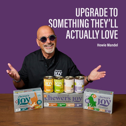 Chewer's Joy High Protein Wet Dog Food – Grain Free, No by-Products, No Gums – Natural Pâté – Real Chicken, Beef & Salmon – 12 Pack, 3oz Cans Variety Pack