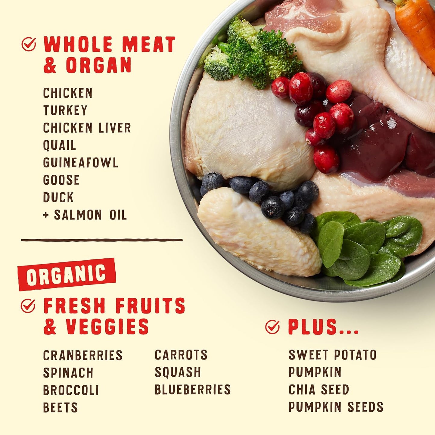 Stella & Chewy's Wild Red Raw Blend Kibble - Premium Freeze-Dried Raw Coated Dog Food - Perfect For Picky Eaters - High Protein Grain Free with 6 Poultry Sources - 3.5lb Bag