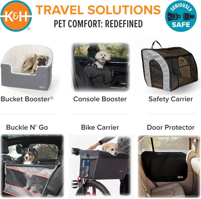 K&H Pet Products Buckle N Go Dog Car Seat for Large Dogs, Waterproof Fabric, Breathable Mesh Sides, Adjustable Seat Belt Leash, Carseat for Medium to Large Pets, Car Seat Cover - 21 X 19 X 19in