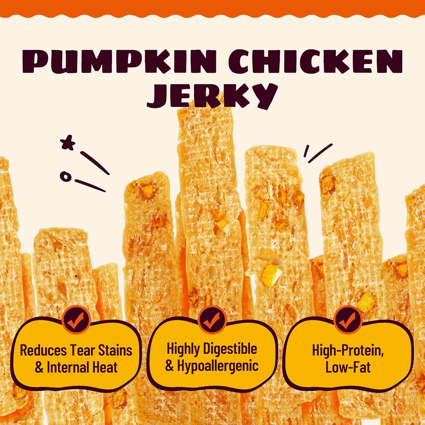 23.28oz Chicken & Pumpkin Jerky Dog Treats - Grain Free, Limited Ingredient Dog Snacks - All Natural Chewy Dog Treats for Digestive Health - Training Treats for All Dog Sizes