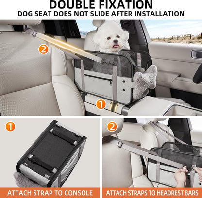 Center Console Dog Car Seat,Outdoor Dog Bed Sofa,Carseats for Small Dogs Carriers,Puppy Cat Car Seat(Gray)