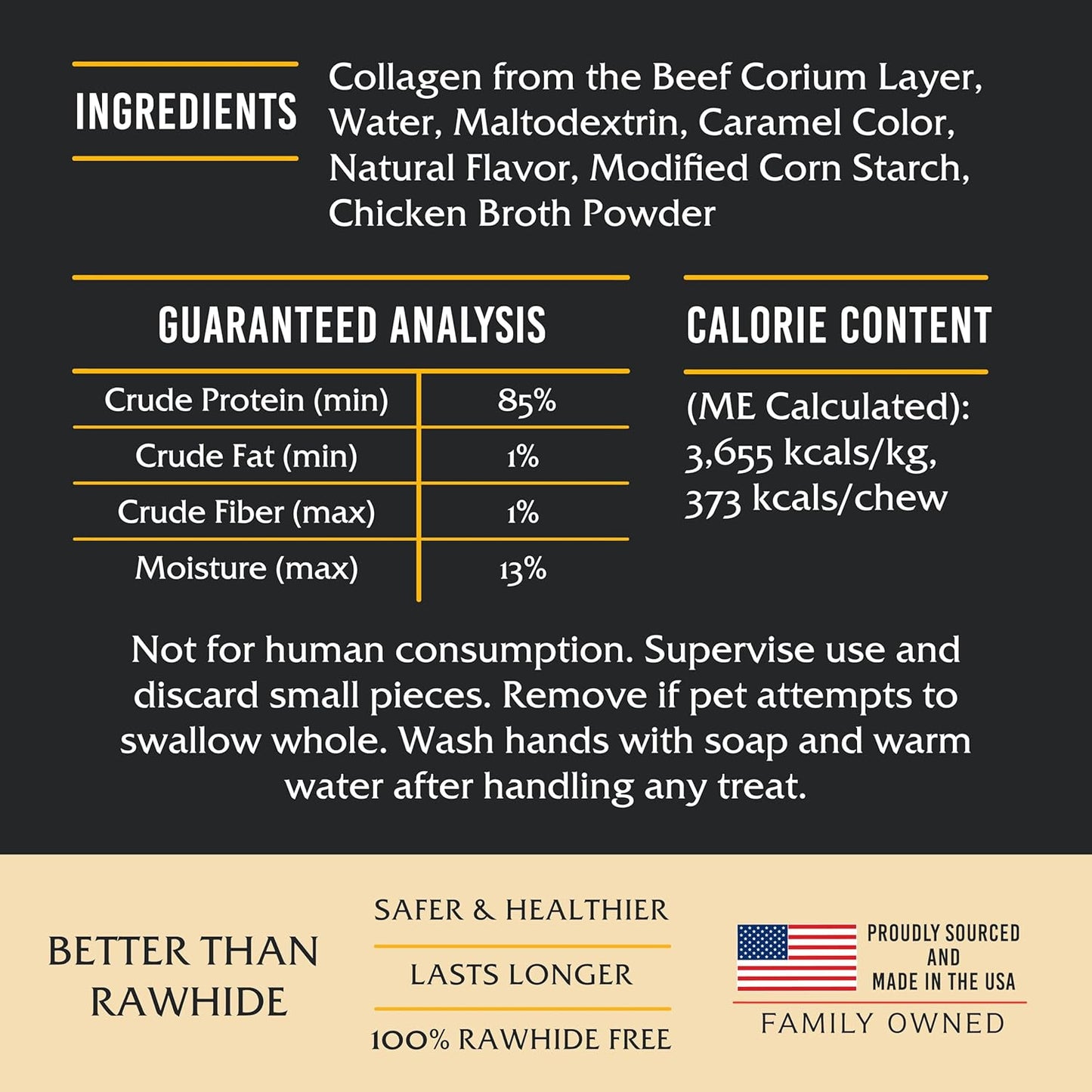 FIDELIS Rawhide Free Dog Chews Long Lasting, Treat Sticks, Dog Treats, Small & Large Dogs, Beef Collagen, Gluten Free, Grain Free, Pet Chew, Bones-Alternative, Made in USA, 4pk, Chicken, 7"