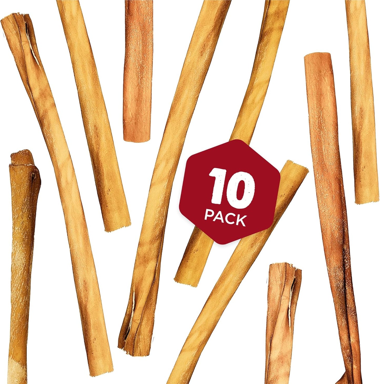 Best Bully Sticks 12 Inch Natural Collagen Sticks for Dogs - 10 Count (Pack of 1) - Long-Lasting, Rawhide Free, Beef Treat