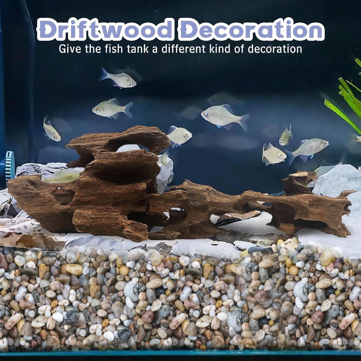 Hamiledyi Natural Driftwood for Aquarium Decor 12 PCS Fish Tank Wood with Small Holey Aquarium Wood Aquascaping for Shrimp Betta Hermit Crab and Butterfly Fish