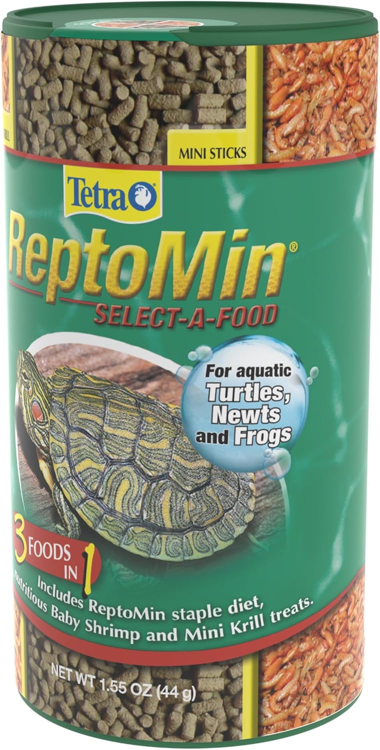 Tetra ReptoMin Select-A-Food 1.55 Ounces, For Aquatic Turtles, Newts And Frogs, Variety Pack