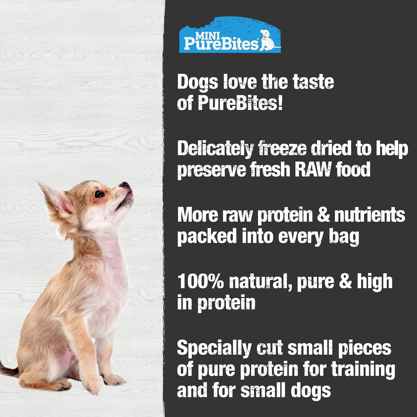 PureBites Mini Lamb Freeze Dried Dog Treats, 1 Ingredient, Made in USA, 2.4oz