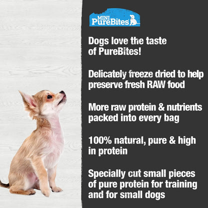 PureBites Mini Lamb Freeze Dried Dog Treats, 1 Ingredient, Made in USA, 2.4oz