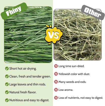 Fhiny Timothy Hay for Rabbit, 3.3LB Hand-Selected Premium Natural Timothy Hay Chinchilla Hay Hamster Food for Bunny Guinea Pig Chinchilla Hamster & Other Small Animals