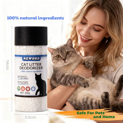 NEWORD Cat Litter Deodorizer Granules, 0.66 LBS Odor Eliminator for Cat Litter Box, Keep Fresh & Odor-Free, Natural & Safe for Cats, Long-Lasting Odor Control, Extends Litter Life by 2X